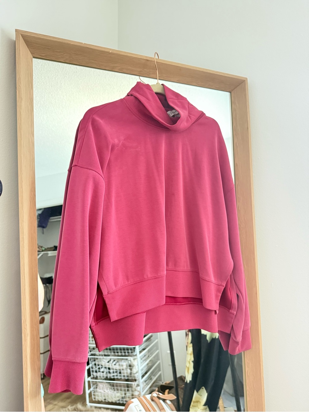 Lululemon women’s Pink Funnel Neck Pullover Top